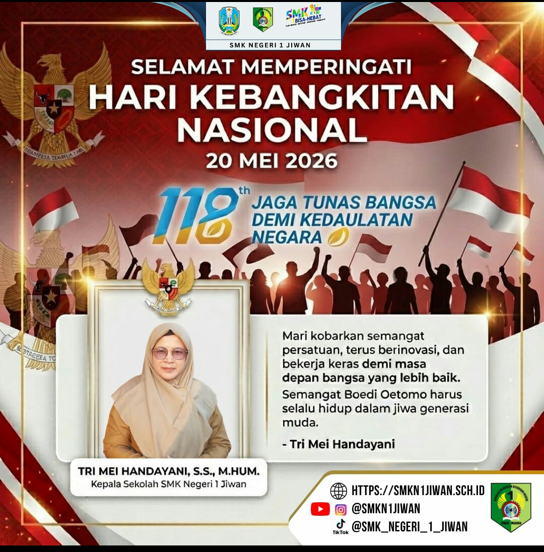 Peringati Hari Kebangkitan Nasional ke-118, Kepala SMKN 1 Jiwan Ajak Generasi Muda Kobarkan Semangat Boedi Oetomo
